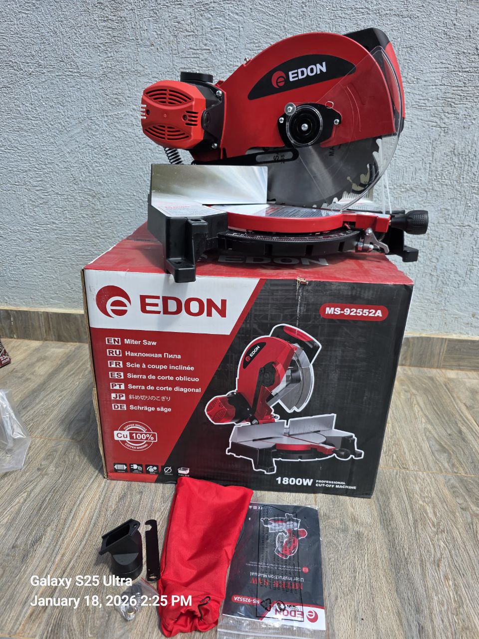 135dfbe1-4372-4cc7-8a9a-4ab7a5d06bcb Edon MS-92552A 1800W Professional Miter Saw - Image 1
